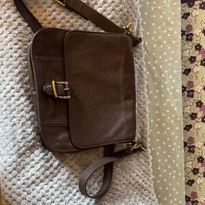 Fossil Brown Leather Crossbody Bag